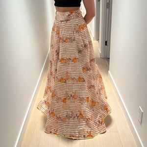 Holi Chic by Megha orange brocade lehenga skirt